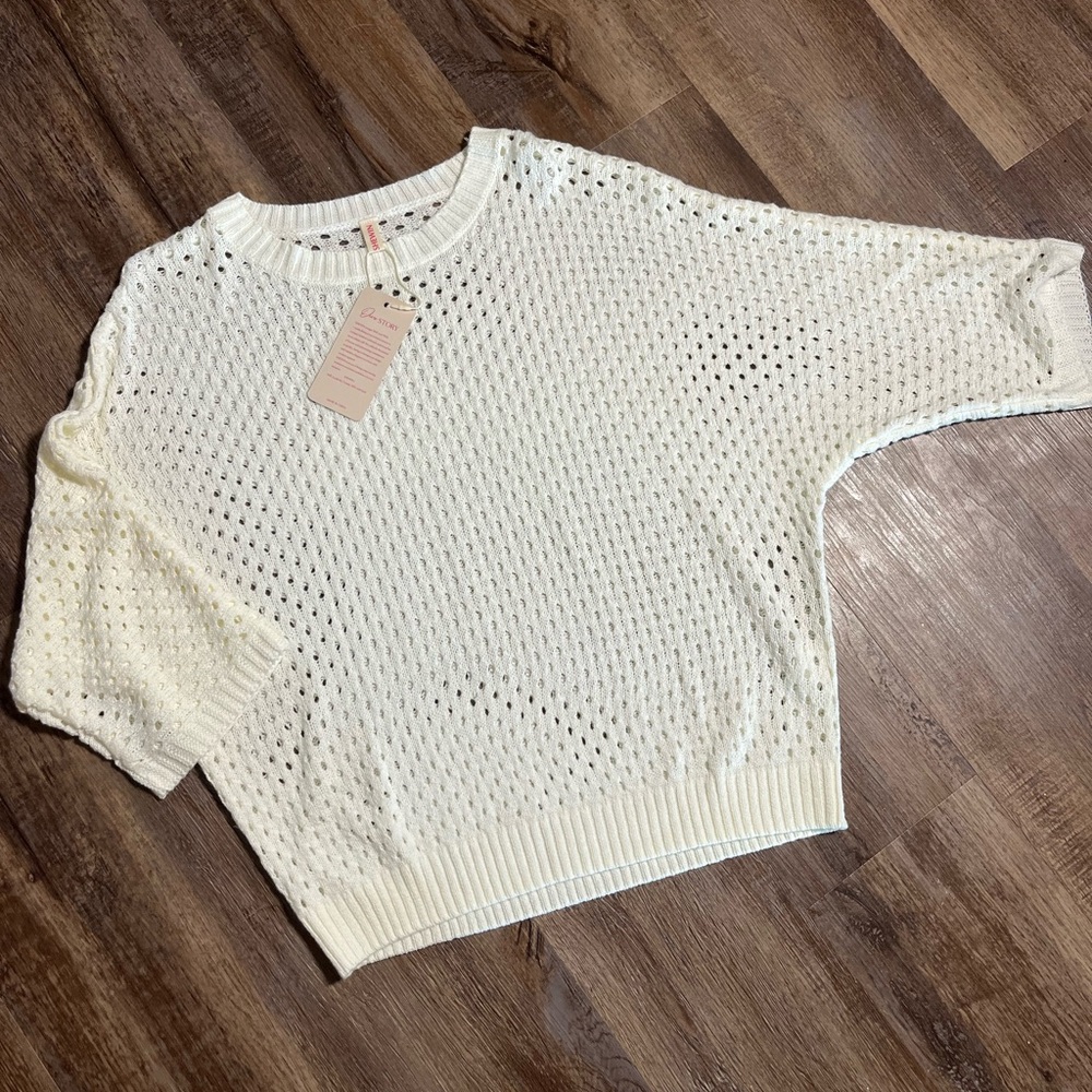 Batwing crochet top 2/3 sleeve